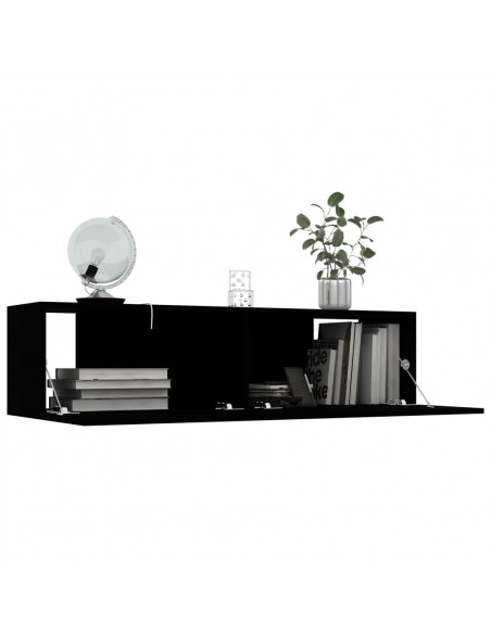 Mobile Porta TV Nero 120x30x30 cm in Legno Multistrato
