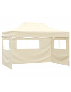 Tenda Pieghevole con 3 Pareti 3x4,5 m Crema 2