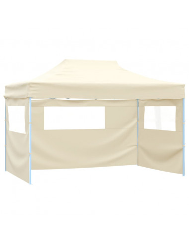 Tenda Pieghevole con 3 Pareti 3x4,5 m Crema