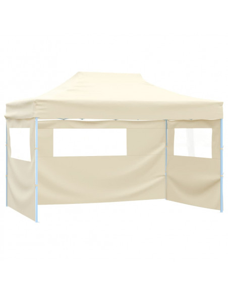 Tenda Pieghevole con 3 Pareti 3x4,5 m Crema