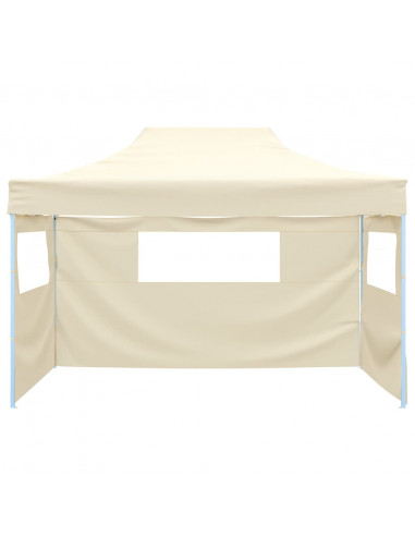 Tenda Pieghevole con 3 Pareti 3x4,5 m Crema