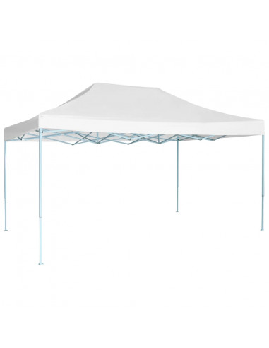 Gazebo Professionale Pieghevole 3x4m Acciaio Bianco