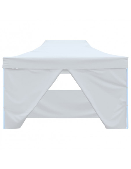 Gazebo Professionale Pieghevole 4 Pareti 3x4m Acciaio Bianco