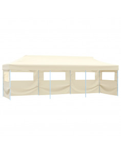 Tenda Pieghevole Pop-Up con 5 Pareti Laterali 3x9 m Crema 2