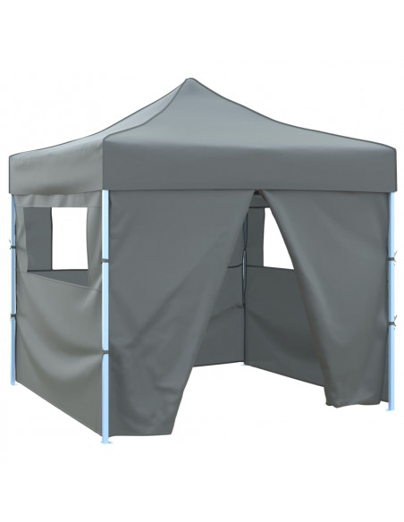 Tendone per Feste Pieghevole Pop-Up con 4 Pareti 3x3m Antracite