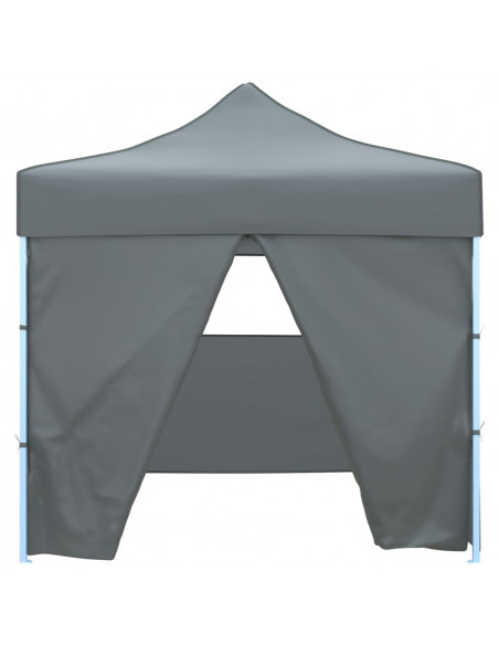 Tendone per Feste Pieghevole Pop-Up con 4 Pareti 3x3m Antracite