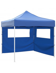 Tenda Pieghevole con 2 Pareti 3x3 m Blu 2
