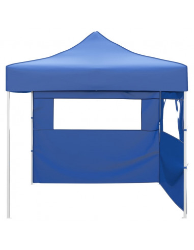 Tenda Pieghevole con 2 Pareti 3x3 m Blu
