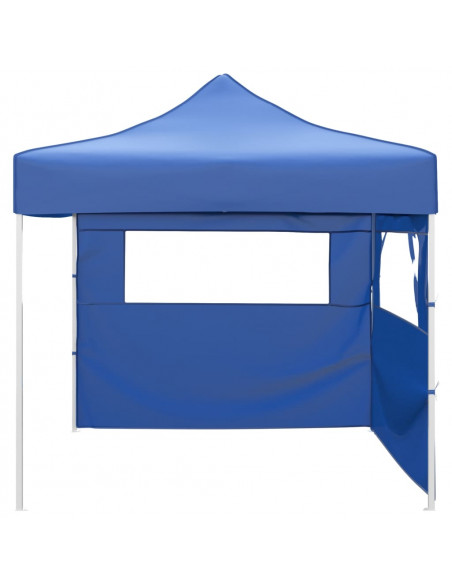 Tenda Pieghevole con 2 Pareti 3x3 m Blu