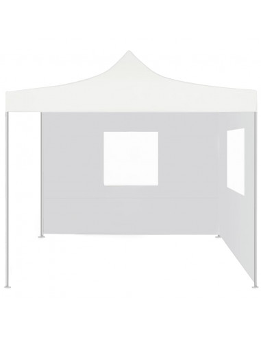 Gazebo Professionale Pieghevole 2 Pareti 3x3 m Acciaio Bianco