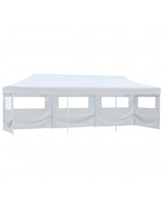 Tenda Pieghevole Pop-Up con 5 Pareti Laterali 3x9 m Bianca 2