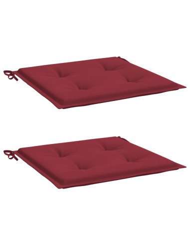 Cuscini per Sedia 2 pz Rosso Vino 40x40x4 cm in Tessuto Oxford