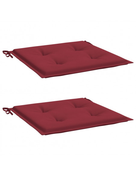 Cuscini per Sedia 2 pz Rosso Vino 40x40x3 cm in Tessuto Oxford