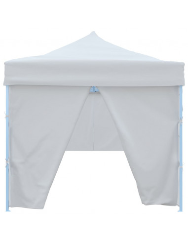 Tenda Pieghevole Pop-Up con 8 Pareti Laterali 3x9 m Bianca
