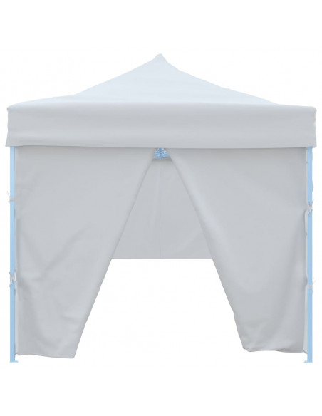 Tenda Pieghevole Pop-Up con 8 Pareti Laterali 3x9 m Bianca