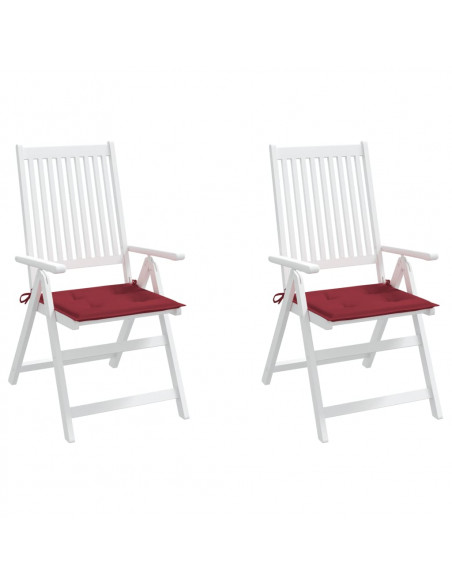 Cuscini per Sedia 2 pz Rosso Vino 40x40x3 cm in Tessuto Oxford