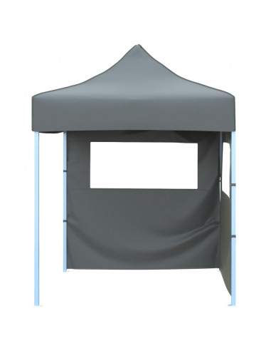 Gazebo Professionale Pieghevole 2 Pareti 2x2m Acciaio Antracite