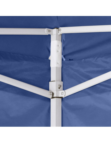Gazebo Pieghevole Professionale 2 Pareti 2x2m Acciaio Blu