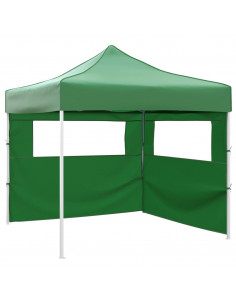 Tenda Pieghevole con 2 Pareti 3x3 m Verde 2