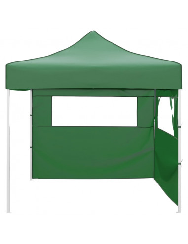 Tenda Pieghevole con 2 Pareti 3x3 m Verde