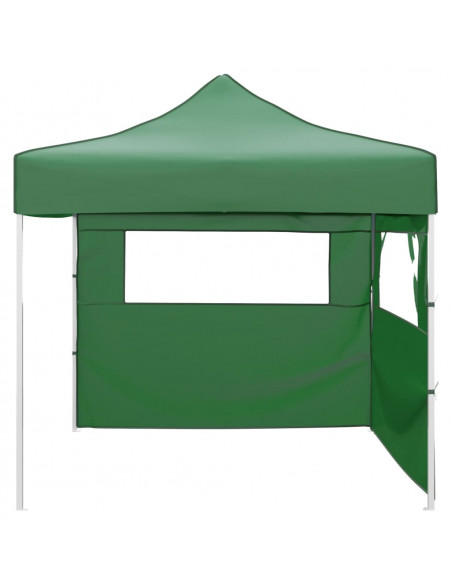 Tenda Pieghevole con 2 Pareti 3x3 m Verde