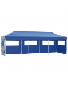Tenda Pieghevole Pop-Up con 5 Pareti Laterali 3x9 m Blu 2