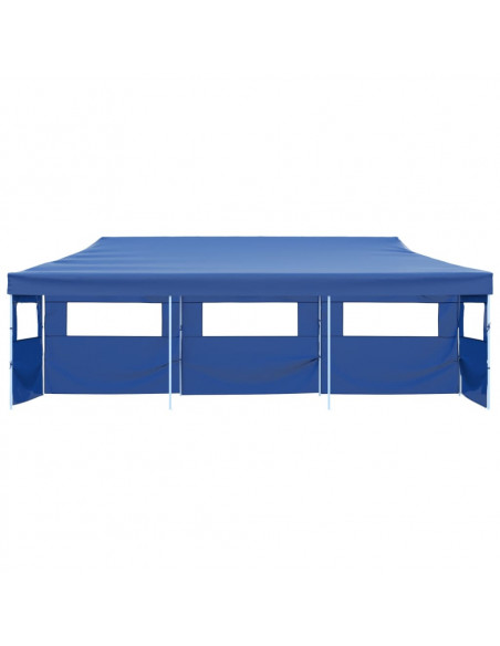 Tenda Pieghevole Pop-Up con 5 Pareti Laterali 3x9 m Blu