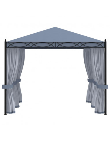 Gazebo con Schermi a Rete 3x4 cm Antracite in Acciaio