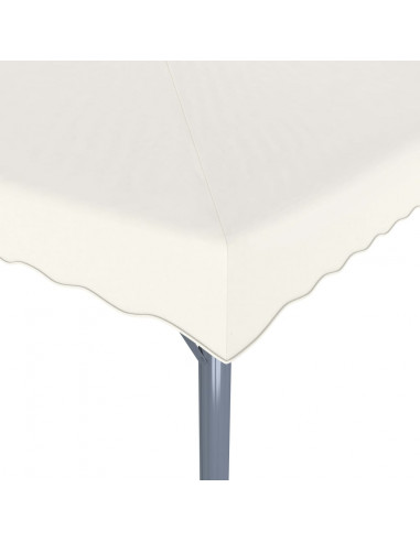 Gazebo con Stringa di Luci LED 300x300 cm Crema in Alluminio