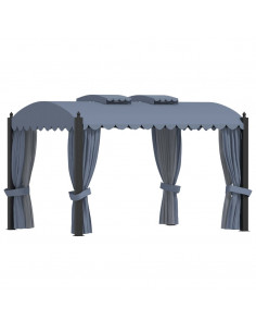 Gazebo con Tende 3x4 cm Antracite in Acciaio 2