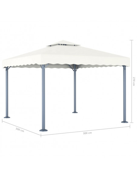 Gazebo 300x300 cm Crema Alluminio