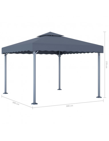 Gazebo 300x300 cm Antracite Alluminio