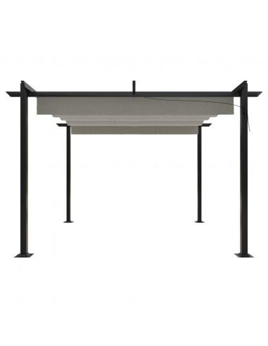 Pergola da Giardino con Tetto Retrattile 3x3 m Crema