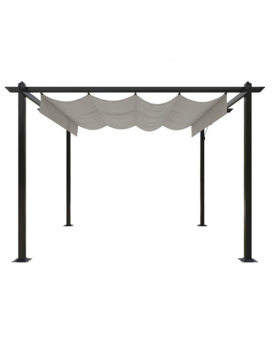 Pergola da Giardino con Tetto Retrattile 3x3 m Crema