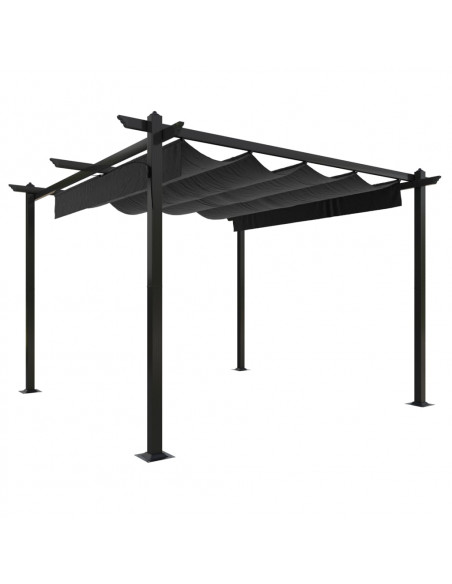 Pergola da Giardino con Tetto Retrattile 3x3 m Antracite
