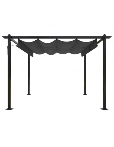 Pergola da Giardino con Tetto Retrattile 3x3 m Antracite