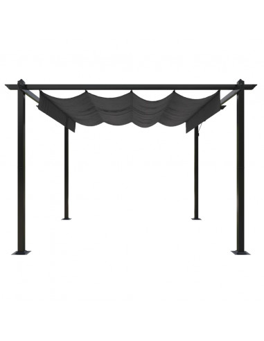 Pergola da Giardino con Tetto Retrattile 3x3 m Antracite