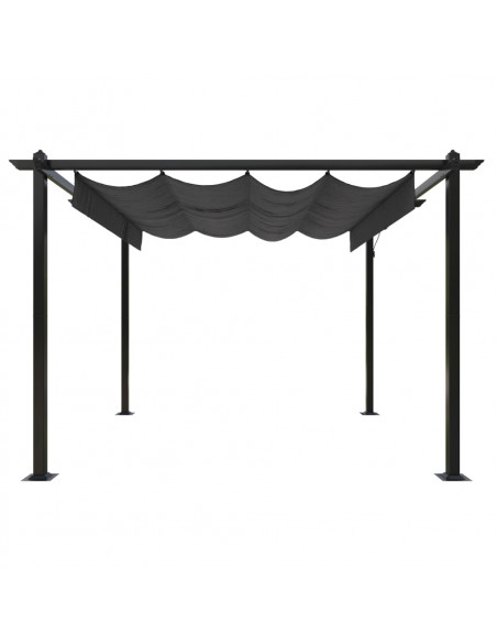 Pergola da Giardino con Tetto Retrattile 3x3 m Antracite