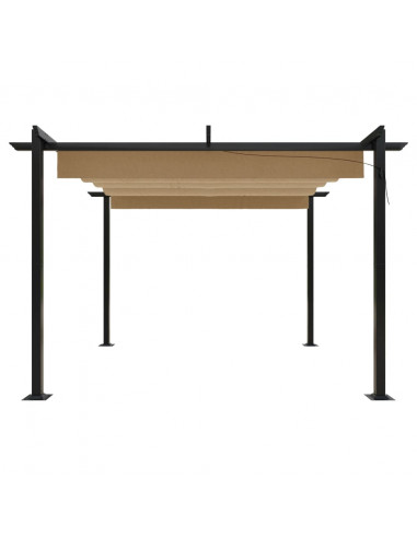Pergola da Giardino con Tetto Retrattile 3x3 m Tortora