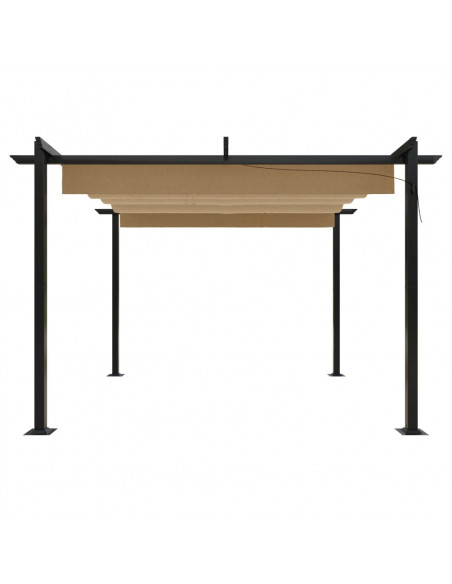 Pergola da Giardino con Tetto Retrattile 3x3 m Tortora