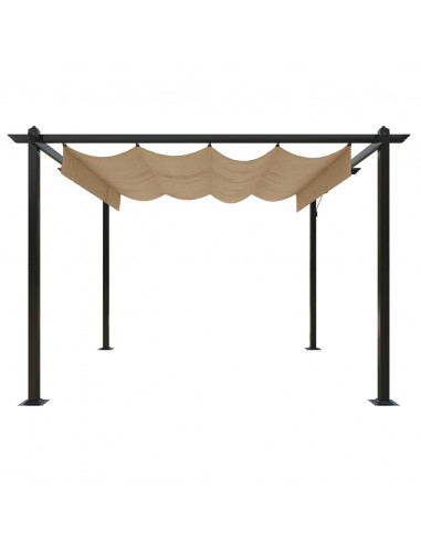 Pergola da Giardino con Tetto Retrattile 3x3 m Tortora