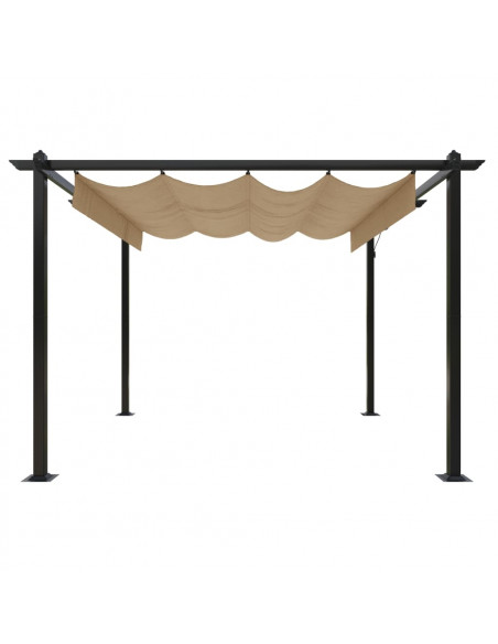 Pergola da Giardino con Tetto Retrattile 3x3 m Tortora