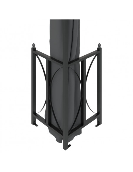 Gazebo con Teli Laterali e Doppio Tetto 3x3 m Antracite