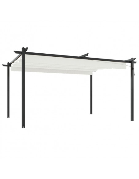 Pergola da Giardino con Tetto Retrattile 4x3 m Crema