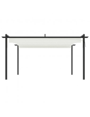 Pergola da Giardino con Tetto Retrattile 4x3 m Crema