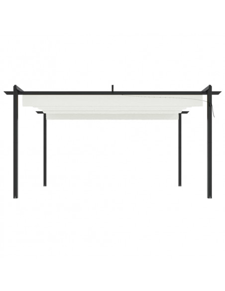 Pergola da Giardino con Tetto Retrattile 4x3 m Crema