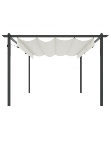 Pergola da Giardino con Tetto Retrattile 4x3 m Crema