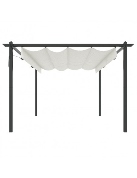 Pergola da Giardino con Tetto Retrattile 4x3 m Crema