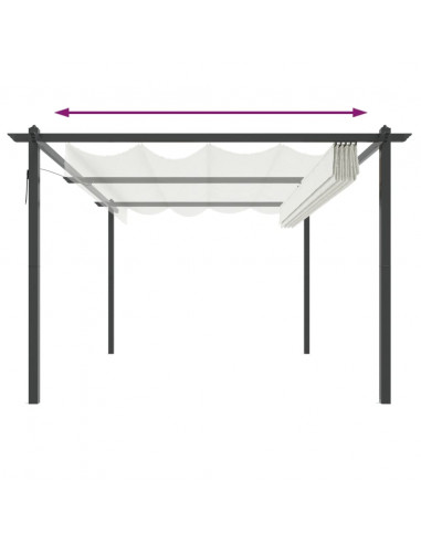 Pergola da Giardino con Tetto Retrattile 4x3 m Crema