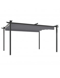 Pergola da Giardino con Tetto Retrattile 4x3 m Antracite 2